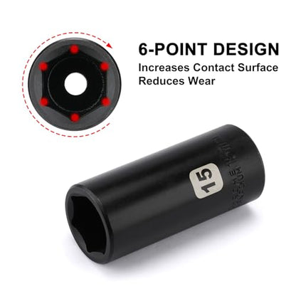 Mayouko 50PCS 1/4 Inch Drive Master Impact Socket Set,Metric/SAE,Deep/Shallow,6 Point,CR-V, 5/32 Inch - 9/16 Inch, 4mm - 15mm. - size: 50PCS Without Accessory
