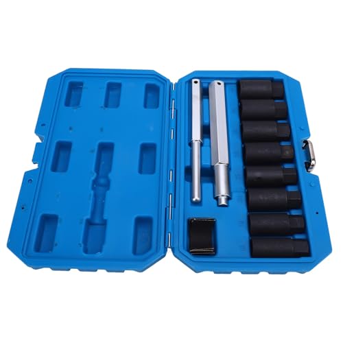 RiToEasysports Wheel Lock Removal Kit CRMO Steel Lug Nut Extractor Set 8 Sizes 18mm to 25mm Reverse Spiral Design for Removing Damaged Rusted Rounded Lug Nuts on Cars Trucks