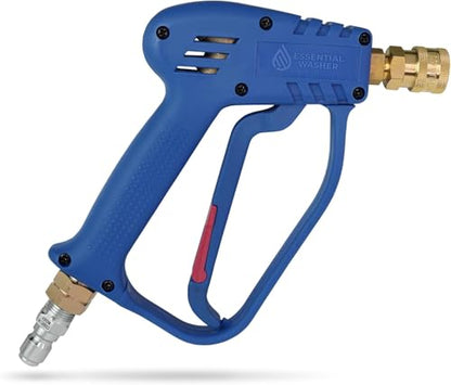 Essential Washer Short Pressure Washer Gun with Brass Quick Connect & M22 Adaptors Compatible with Foam Cannon | High Pressure Water 4000 PSI - style: Brass Non Swivel Gun