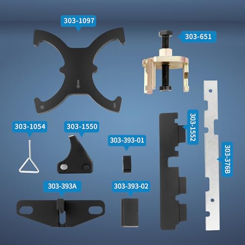18PCS Engine Camshaft Timing Tool Kit, 303-1097 303-1552 303-1550 | Compatible with Ford Fiesta Focus Volvo 1.25 1.4 1.6 1.8 2.0 Di/TDCi/TDDi ECOBOOST 1.6 Ti-VCT 1.5/1.6 VVT 2.3L 2.5L