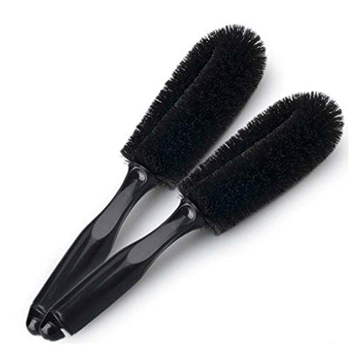 Car Wheel Brush Super Soft Tire Cleaner Car Accessories with Handle Cleaning Kit Brush Detailing Cleaning Brush(Black)