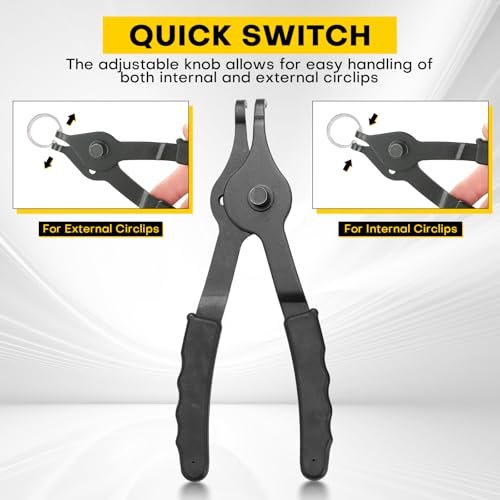 11PCS Snap Ring Plier Set | Internal & External Circlip Removal Tools with Bent & Straight Pliers Hook Pick for Automotive, Motorcycles with Storage Case - color: Blue