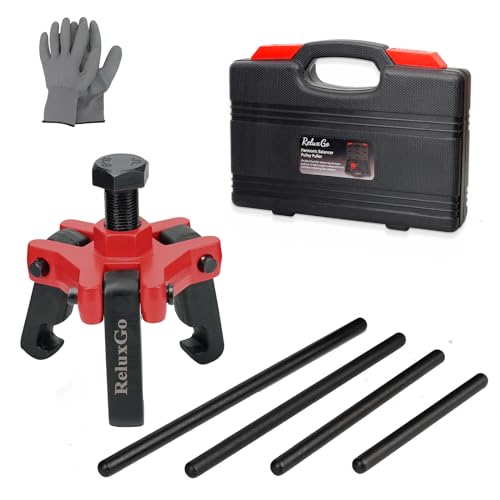 Harmonic Balancer Pulley Puller Set Adjustable 3-Jaw Puller Tool for Removing Harmonic Damper and Balancers Compatible with Chevy GM Chrysler Cadillac Ford ect - size: Harmonic Balancer Puller Set