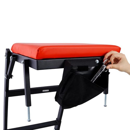 Adjustable Automobile Topside Creeper 42.5"-66" High Range with Wheels & Tool Pouch & Padded Deck, 330 Lbs Capacity, Foldable Automotive Engine Creeper for Trucks Garage Auto Repair Maintenance