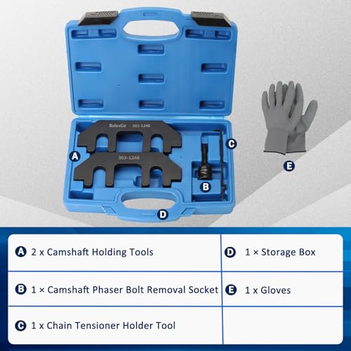 ReluxGo 303-1248 Camshaft Holding Tool Kit with Tension Tool, Engine Timing Alignment Holder Set with Cam Holder 303-1530 Chain Tensioner Holder Compatible with 3.5L 3.7L 4L Ford Lincoln Mercury - size: 303-1248