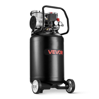VEVOR 14-Gallon Air Compressor, 2HP 4.3 SCFM at 90PSI, Max 125PSI Pressure Oil-Free Air Compressor Tank, Portable on Wheels for Auto Repair, Tire Inflation, Spray Painting, Woodwork Nailing, 120V - size: 14-Gallon