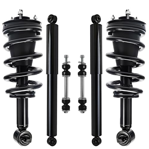 Detroit Axle - 4WD Struts Shocks Kit for 2014-2018 Chevy Silverado 1500 | GMC Sierra 1500, Front Struts & Coil Spring Assembly Sway Bar Links Rear Shock Absorbers Replacement - size: 6AQS47492/Shock Kit