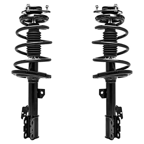 Detroit Axle - FWD 3.5L Front Struts Kit for 2011-2014 Toyota Sienna, 2 Complete Ready Install Struts with Coil Spring Assembly 2 Sway Bar Links Suspension Kit 2012 2013 Replacement - size: 4QS47159/ sway kit
