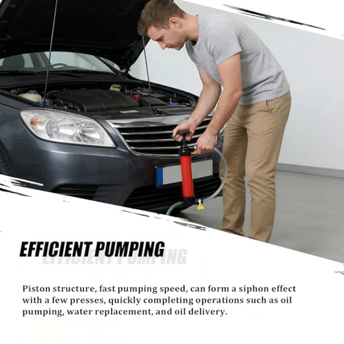 Car Liquid Transfer Pump, Multi-Use Manual Vehicle Transmission Fluid Pump Kit with Air Hose & Clamp, Automotive Gas Oil Transfer Tool, Universal for SUV Caravan Truck