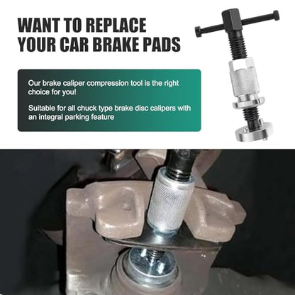 WZP Car Brake Piston Rewind Tool, Rust-proof Rear Brake Caliper Compression Tool, Universal Piston Wind Back Replacement Accessory for Cars Trucks