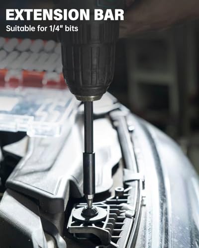ROTATION 34-Piece Impact Driver Bit Set, Magnetic Impact Nut Driver Set | Magnetic, SAE & Metric, Deep Impact Nut Drivers, Impact Socket Adapters & Wing Nut Driver, Bit Extension with Storage Case