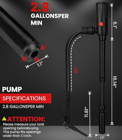 2.8GPM Automatic Electric Fuel Transfer Pump with Hand-Stop Battery Powered Fuel Transfer Pump, USB-C Charging Gas Pump for Gas Can, Transfers Gasoline, Diesel, Water - color: 2.8 GPM With Hand Nozzle