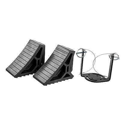 CURT 22802 HD Wheel Chocks 2-Pack with Mounting Bracket - size: 2-Pack with Mounting Bracket