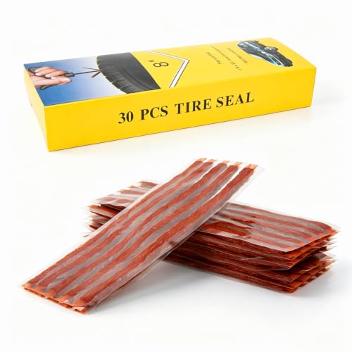 Sixzoo 30 PCS Tire Plugs Heavy Duty, 8" X 0.24" Tire Repair Plugs, Rubber Tires Plug, Tires Repair Strings for Tubeless Puncture Car, RV, SUV, ATV, Motorcycle, Truck,Tractor (Brown) - color: brown, size: 8"