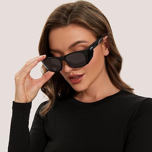 UKNOW Safety Glasses - Anti Fog Lenses - Eye Protection with Side Shields - ANSI Z87.1 Protective Eyewear - UV Protection - color: Matte Black & Gray / Smoke Lens