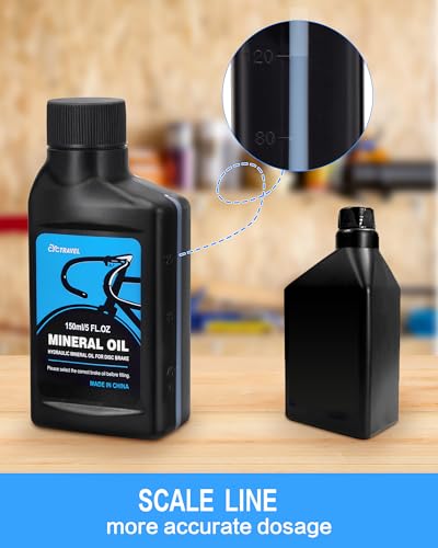 Brake Bleed Kit for SHIMANO Hydraulic Brakes. Bicycle Hydraulic Brake Bleed Kit Including 150ML Mineral Oil Brake Fluid and Step by Step Instructions.