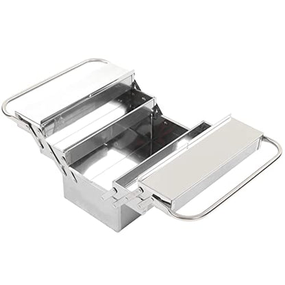 Dioche Metal Cantilever Tool Box – 3-Layer Folding Stainless Steel Auto Maintenance Organizer, 5-Tray Portable Pit Toolbox (460) - size: 460