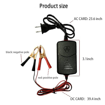 12V 1000mA Sealed Lead Acid (SLA) Battery Charger, Trickle Charger, Automatic Trickle Charging Maintainer with Short Circuit Protection, Smart Battery Maintainer for Car Truck Motorcycle Boat