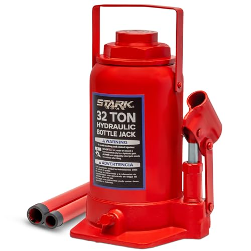 XtremepowerUS 32-Ton Hydraulic Bottle Jack Low Profile Automotive Shop Lift Truck Bus Car RV Auto, Red - size: 32 Ton