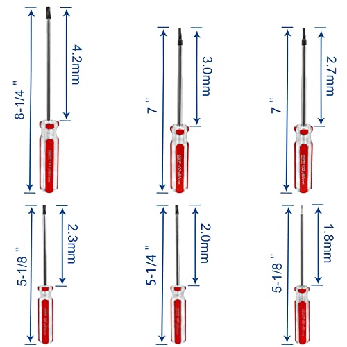 Litoexpe 6 Pcs Magnetic Triangle Head Screwdriver Set, Triangle Screws Driver Tool, 1.8mm, 2.0mm, 2.3mm, 2.7mm, 3.0mm, 4.2mm - color: 6pcs, size: Triangle screwdriver