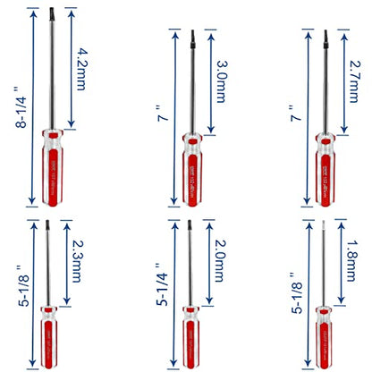 Litoexpe 6 Pcs Magnetic Triangle Head Screwdriver Set, Triangle Screws Driver Tool, 1.8mm, 2.0mm, 2.3mm, 2.7mm, 3.0mm, 4.2mm - color: 6pcs, size: Triangle screwdriver