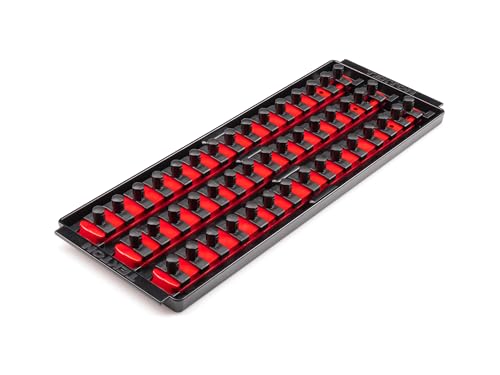 TEKTON 3/8 Inch Drive 3-Rail Socket Organizer Set, Red (45-Tool) | OST16145 | Made in USA - color: Red, size: (45-Tool), style: 3-Rail