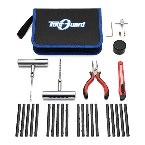 Flat Tire Repair Kit with Plugs 31 Pcs for Car, Motorcycle, ATV, Jeep, Truck, Tractor Flat Tire Puncture Repair