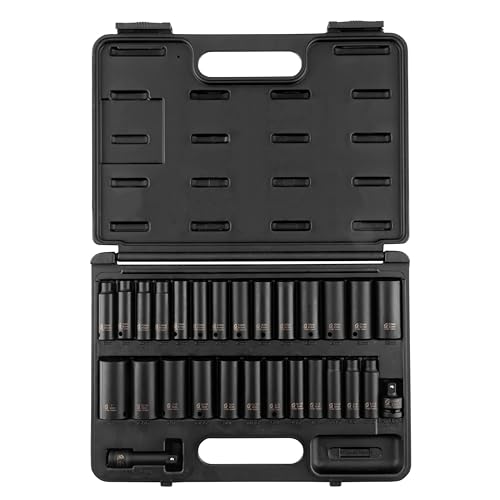 Sunex Tools - SOCKET SET IMPACT 3/8IN. DR.28PC DBLE DEEP MET/SAE