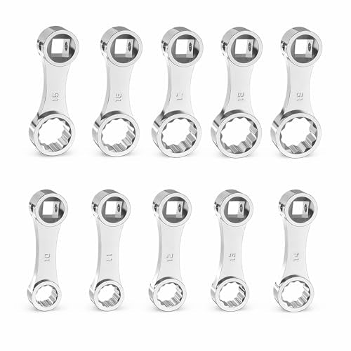 Torque Adapter Set, 10-Piece Torque Wrench Extension Set Metric Wrench Set for Automotive & Mechanical Repair 10-19mm (Metric) - style: Metric