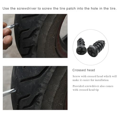 21 PCS Tire Repair Nails Kit, Self-Service Vacuum Tire Repair Spiral Rubber Screws Fast Tool with Screwdriver, Emergency Tyre Repair Nail Kit with Plugs with Box for Car Bikes