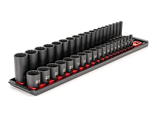 TEKTON 3/8 Inch Drive Impact Socket Set, 38-Piece | SID91215 - size: 38-Piece (1/4-1 in.)