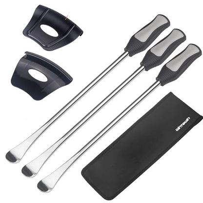 14.5inch Tire Spoons Motorcycle, Lawn Mower,Dirt Bike Tire Spoon Set, Professional Tire Changing Spoons Lever Iron Removal Tool Kit with Bag 3x14.5 inch Tire Irons and 2 Rim Protector - color: GRAY
