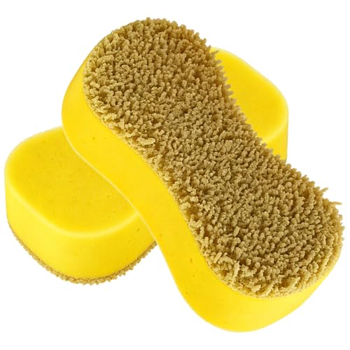 2Pack Large Car Wash Sponge - Car Cleaning Sponges for Car Cleaning, Kitchen, Bathroom and Household Cleaning - color: Yellow