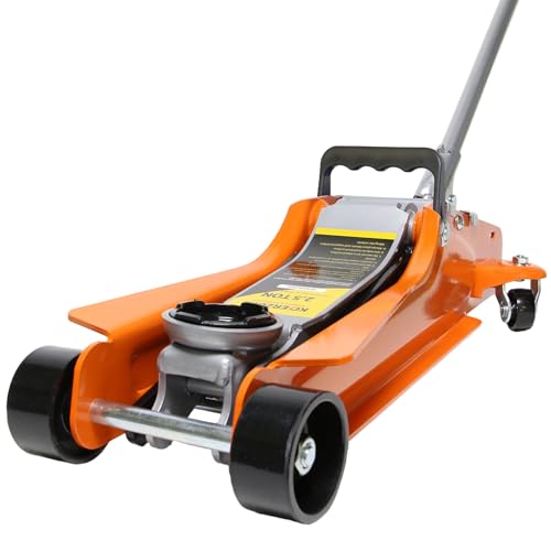 2.5 Ton Car Jack Low Profile Hydraulic Floor Jack, 5500 lbs Capacity, 3.4"-15.2" Lifting Range, Alloy Steel, Black, for Sedans and SUVs(Orange) - color: Orange