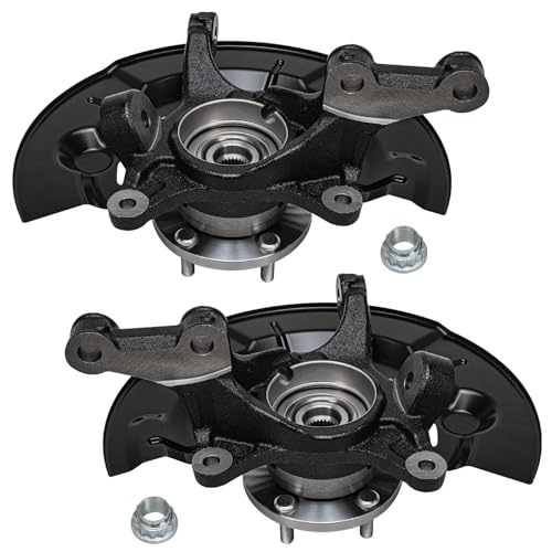 Detroit Axle - 2.5L Front 4pc Steering Knuckles Kit for 2012-2017 Toyota Camry, 2 Steering Knuckles & Wheel Bearing Hubs 2 Outer Tie Rod Ends 2013 2014 2015 2016 Replacement - size: 4SU50407/Kit
