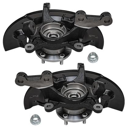 Detroit Axle - 2.5L Front 4pc Steering Knuckles Kit for 2012-2017 Toyota Camry, 2 Steering Knuckles & Wheel Bearing Hubs 2 Outer Tie Rod Ends 2013 2014 2015 2016 Replacement - size: 4SU50407/Kit