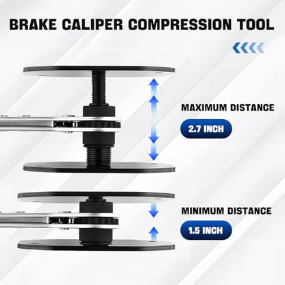 BARTOO Brake Tools, Brake Caliper Tool, 4 in 1 Universal Disc Brake Caliper Piston Compressor Tool, Brake Caliper Press Tool with 2 Brake Caliper Hooks, for Car Brake Repair