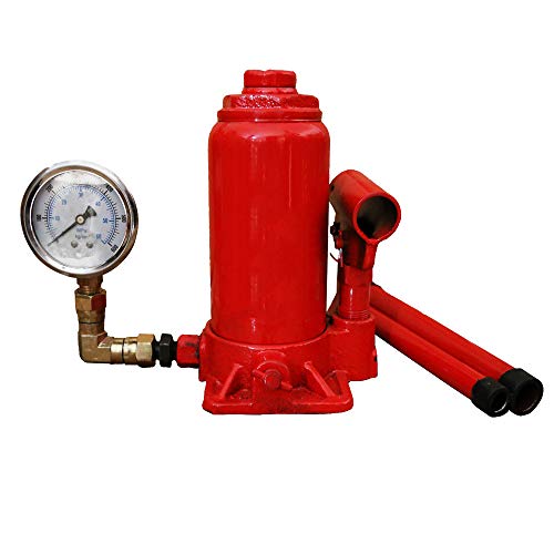 5/20tonne Hydraulic Bottle Jack Lifting Ram, Car Van Boat Truck Caravan, Hydraulic Jack, with Pressure Gauge,5T