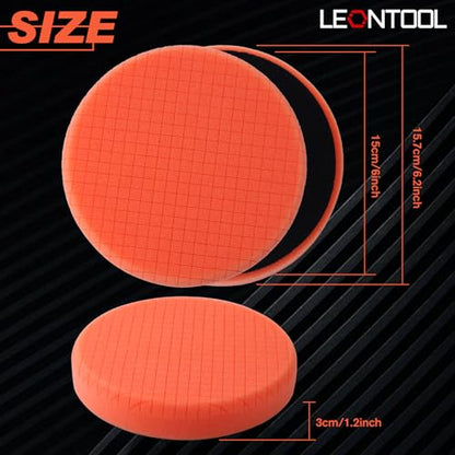 6 Inch Buffing Polishing Pads 6 Pcs Compound Buffing Sponge Pads and Woolen Pads for 150mm Backing Plate, Cutting Polishing Pad Kit for Car Buffer Polisher Compounding, Polishing and Waxing - size: 6 Inch