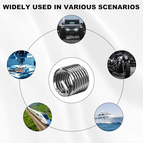 100PCS Thread Repair Insert, M6 × 1.0 × 1.5D Helicoil Metric Thread Sleeve Steel Sheaths Wire Thread Inserts, 304 Stainless Steel Helicoil Coiled Wire Screw Thread Repair Kit - color: 9mm