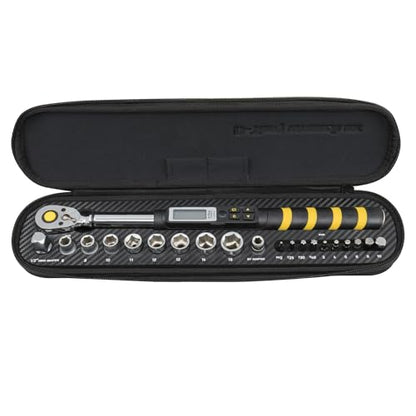 Topeak D-Torq Wrench DX Digital Torque Wrench – 4-80 Nm (3/8″ Drive) with 8 Sockets & 10 Hex/Torx Bits, LCD Display & Audible Alerts, High-Precision Torque Tool for Bicycle, Motorcycle & Automotive | torque-wrenches
