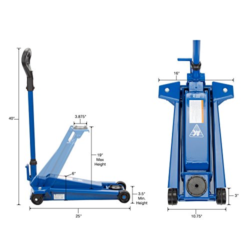 AC Hydraulic DK20Q 2 Ton Low Profile Hydraulic Service Jack, Blue