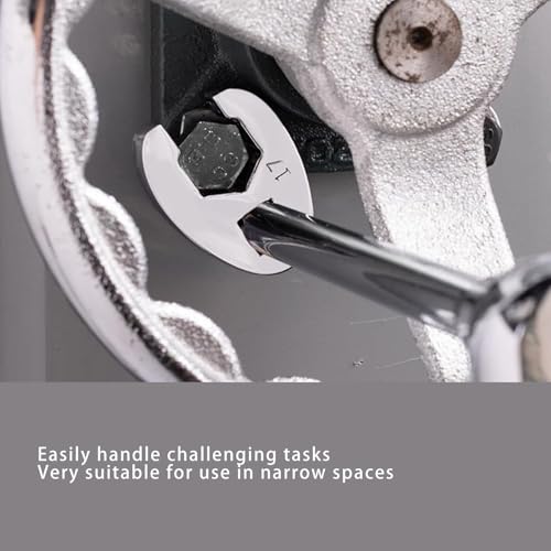 Aramox Crows Foot Wrench Set, 45 Steel Flare Nut Wrench Kit, 10 Piece 3 8 Inch Drive 10 19mm for Brake Fuel Hydraulic Line Automotive Tight Spaces