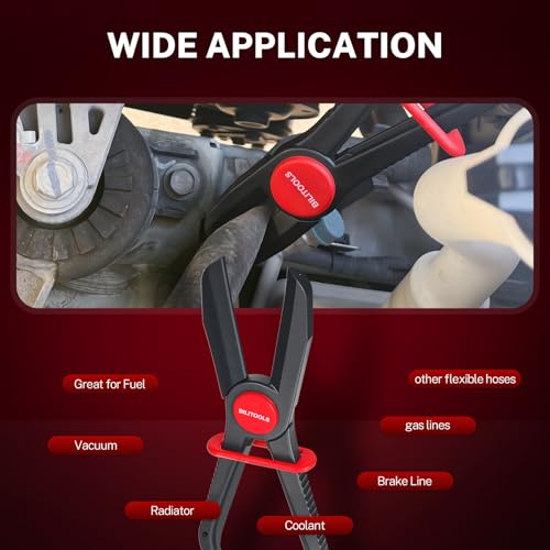 BILITOOLS 3pcs Hose Pinch Off Pliers Set, Straight Clamp Tool for Lines | 5.9/7.3/10" Sizes Plastic Pliers Set, Non-Damaging, Locking Grip, 160°c Heat-Resistant, for Fuel/Coolant/Brake/Vacuum Lines - size: 3-Piece, style: Straight
