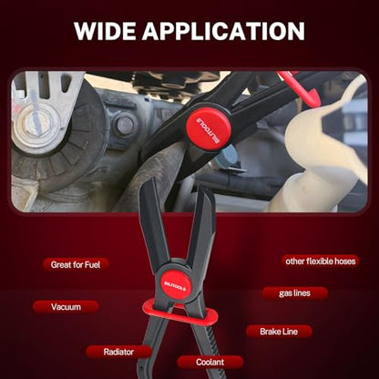 BILITOOLS 3pcs Hose Pinch Off Pliers Set, Straight Clamp Tool for Lines | 5.9/7.3/10" Sizes Plastic Pliers Set, Non-Damaging, Locking Grip, 160°c Heat-Resistant, for Fuel/Coolant/Brake/Vacuum Lines - size: 3-Piece, style: Straight