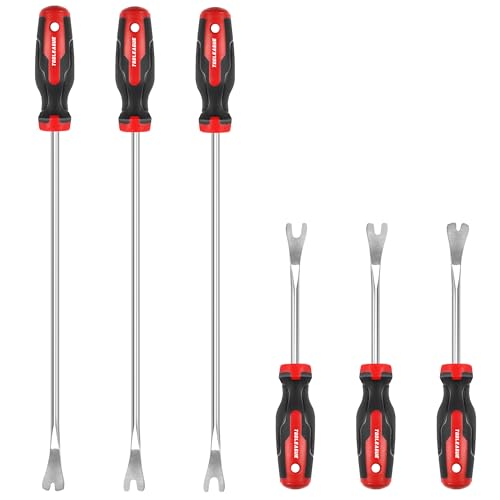 TOOLEAGUE 6Pcs Heavy Duty Trim Removal Tool Set | Upholstery Trim Panel Removal Tool ,Fastener Remover Kit for Car Vehicle - size: 3Pcs Short,3Pcs Long