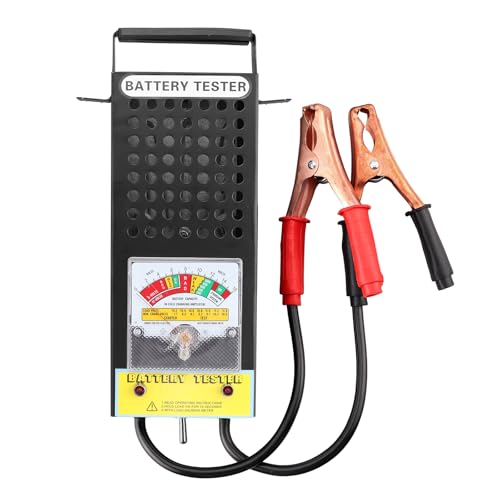 CRLITSIY Battery Load Tester, 6V 8V 12V Alternator Load Tester Automotive Car Battery Testerr and Voltmeter Tester with Alligator Clips for Cars,Golf,Motorcycles - size: POINTER