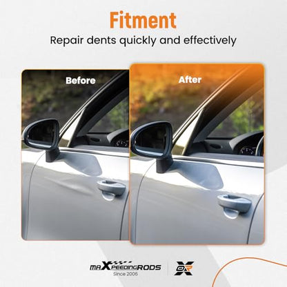 maXpeedingrods Car Dent Repair Kit, Paintless Car Dent Removal Tool, Car Dent Puller, Curved Rod Crowbar, Big Size Dent Rods, Car Front Fender Dings Remover - size: 13 PCS