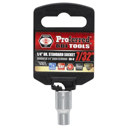 S15007 1/4" Drive SAE Socket, 7/32" Standard 6 Point - size: 7/32 INCH, style: STANDARD