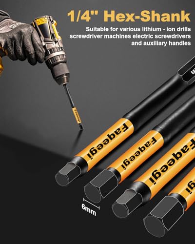 20PCS Hex Bit Set 4" S2 Magnetic Metric SAE Impact Drill Bits | High Torque CNC Tips,1/4" Shank,Home & Auto Use,Durable Mechanic Handyman Gift